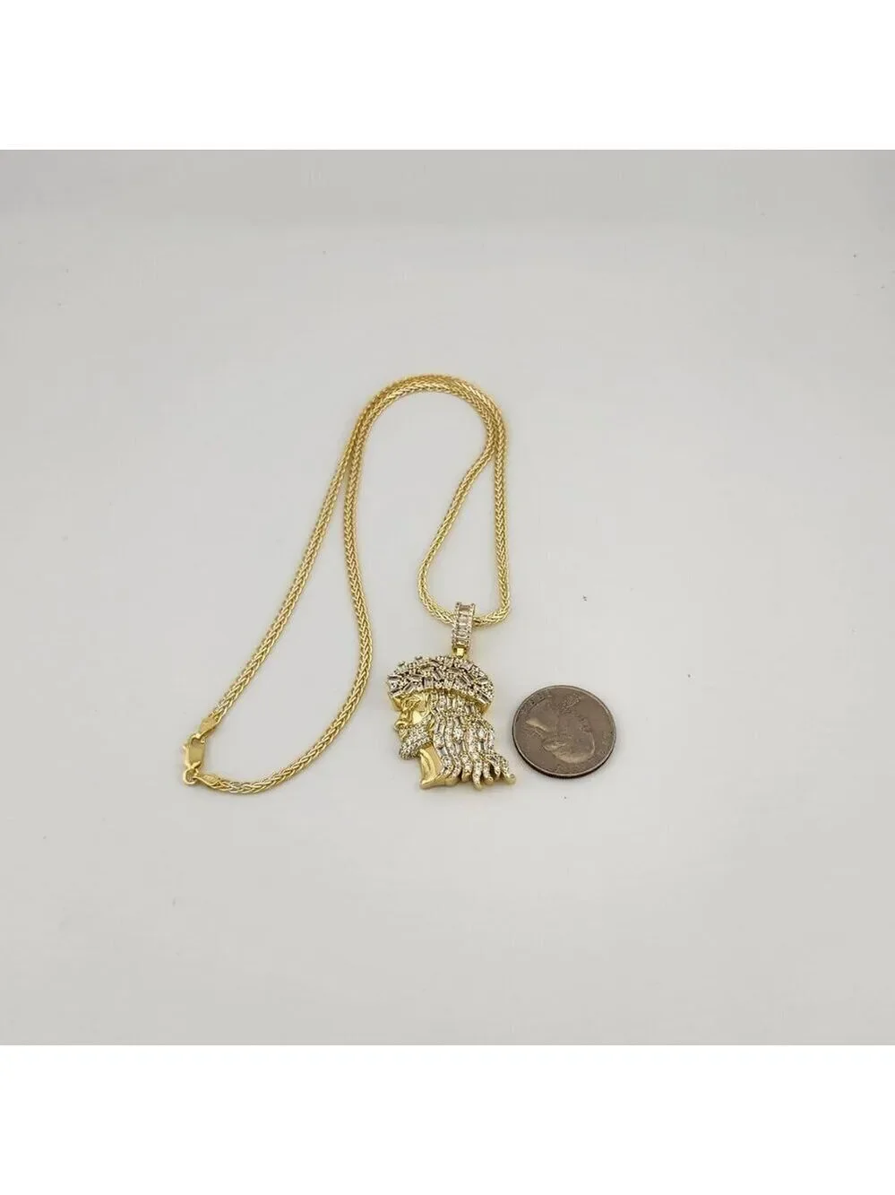 Brand New Sterling Silver 925 Jesus Side Face Necklace
